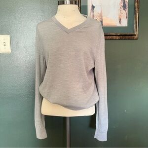 Gray V-Neck Women's Sweater
